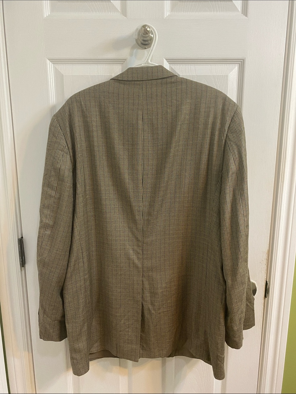 Lauren Ralph Lauren Brown Houndstooth Wool Silk Blazer Men Size 42L Luxury Bloke - Picture 6 of 9
